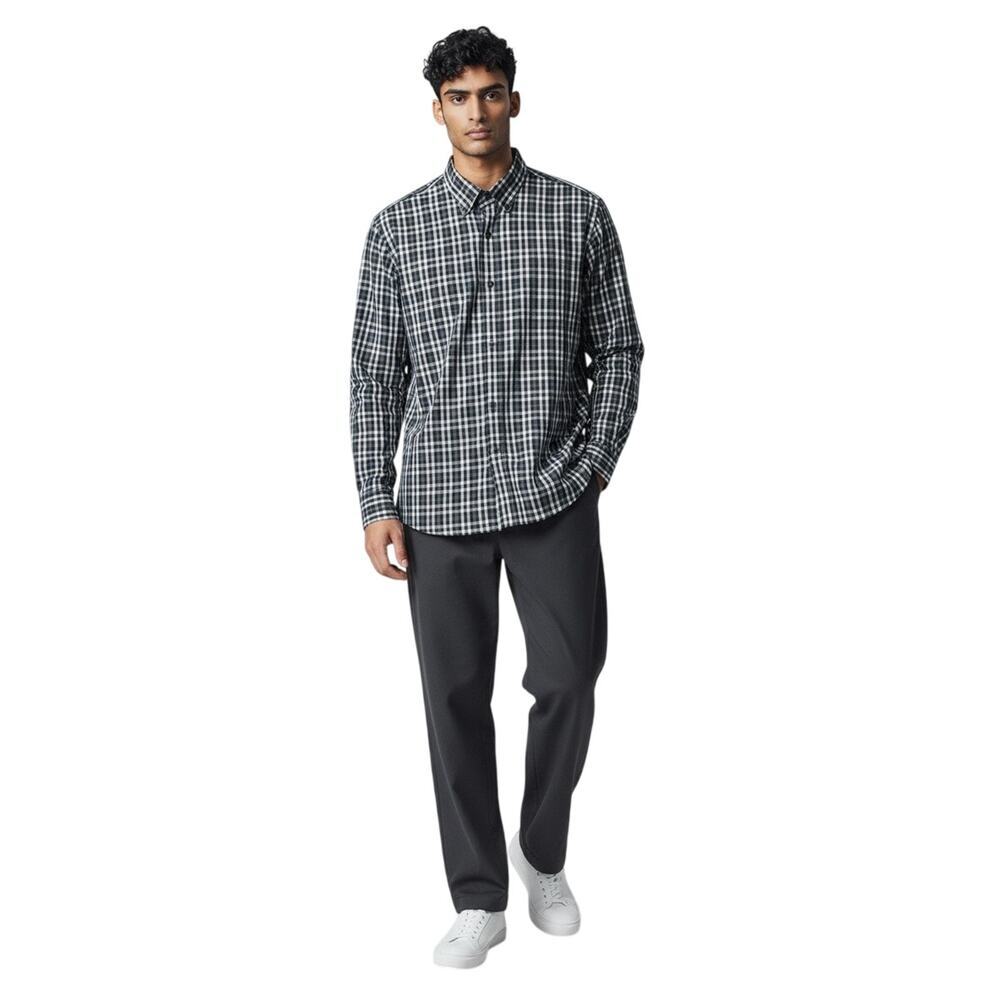 JACK SPADE Men’s Black and White Check Long Sleeve Button Down Shirt